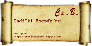 Csáki Bocsárd névjegykártya